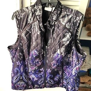 Zenergy Women's Purple Paisley Vest 3=16/XL